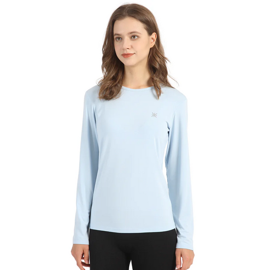 Camiseta Uv50+ UVX Azul Claro ML - Fem