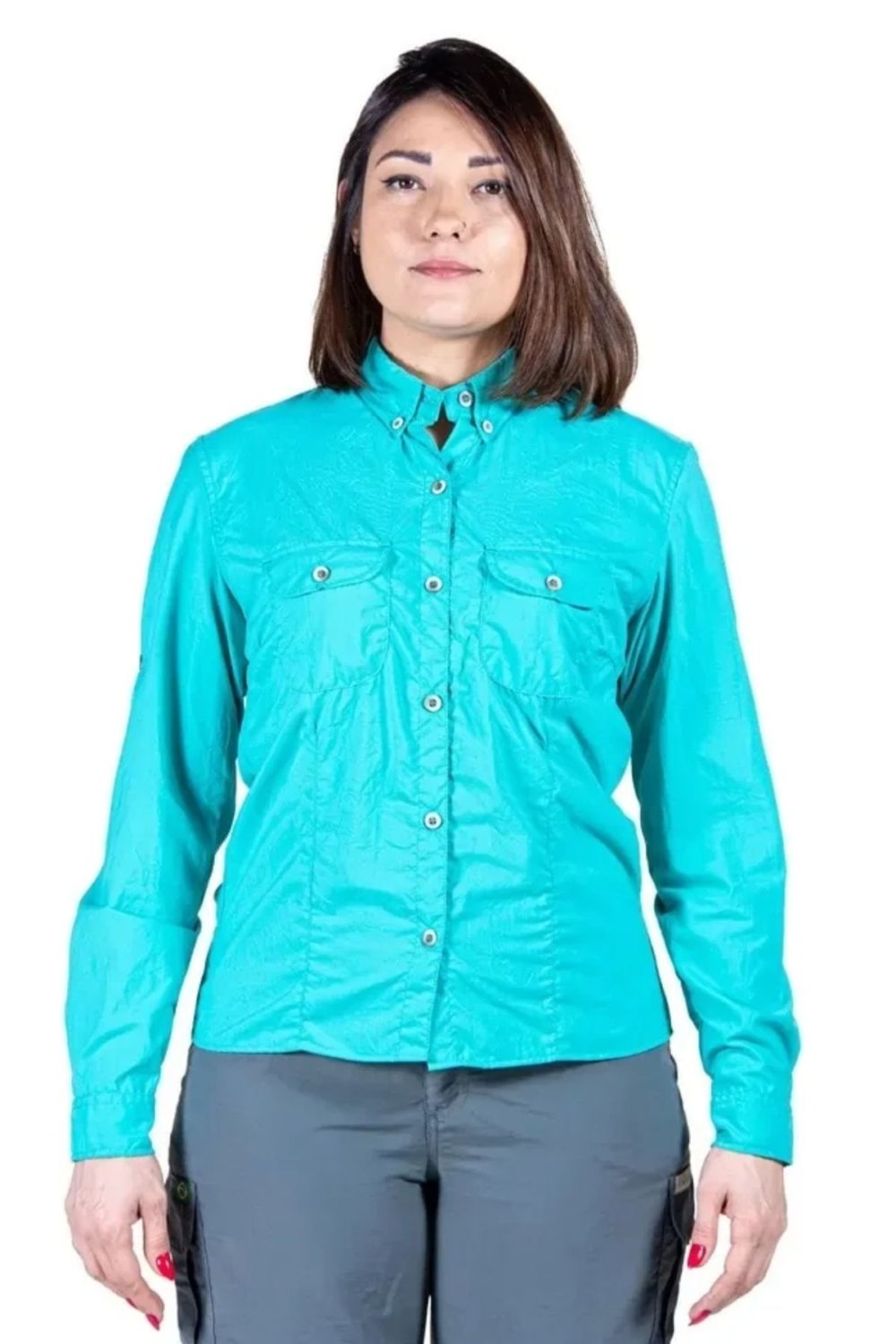 Camisa Adventure Uv50+ Azul Turquesa - Fem