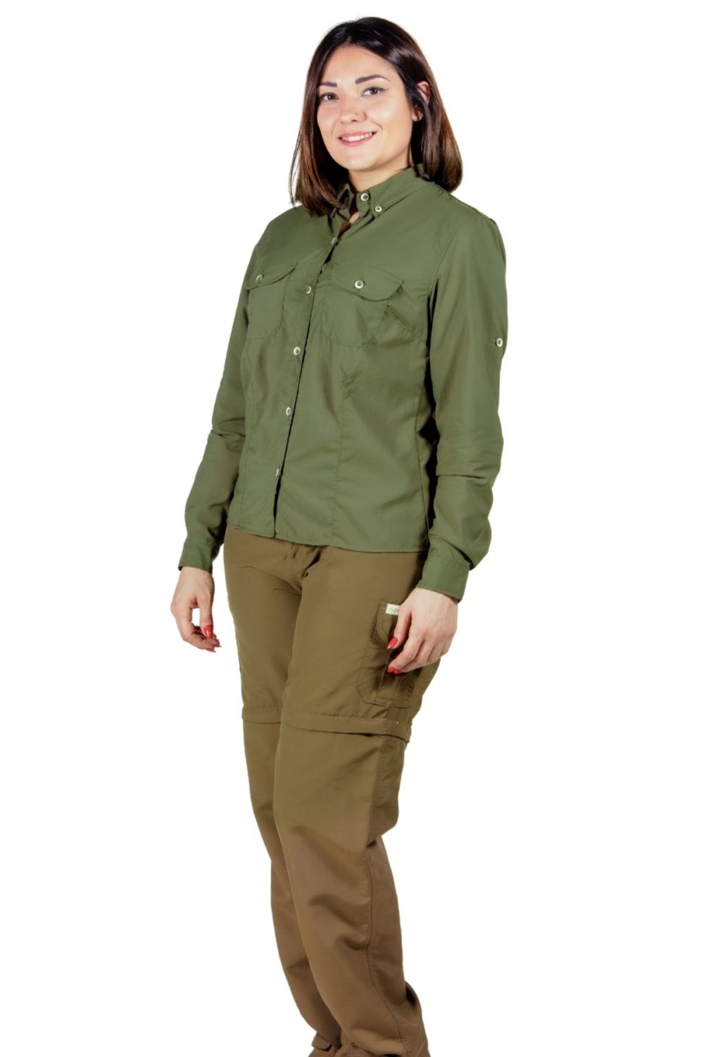 Camisa Adventure Uv50+ Verde Musgo - Fem - Image 4